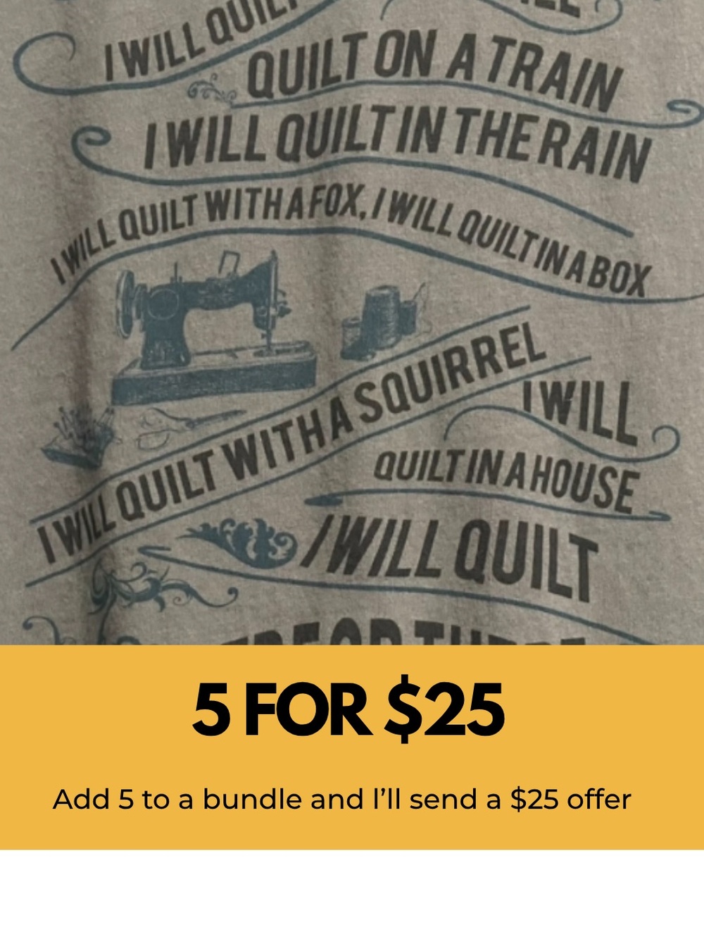 Graphic Quilting Theme Tee - Gray